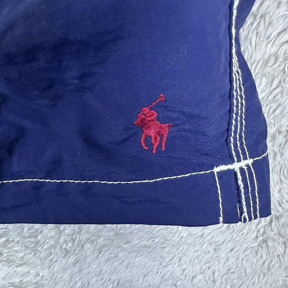 Polo Ralph Lauren Mens Swim Trunks Navy Red Drawstring Lined Shorts Size M Beach - Picture 12 of 12